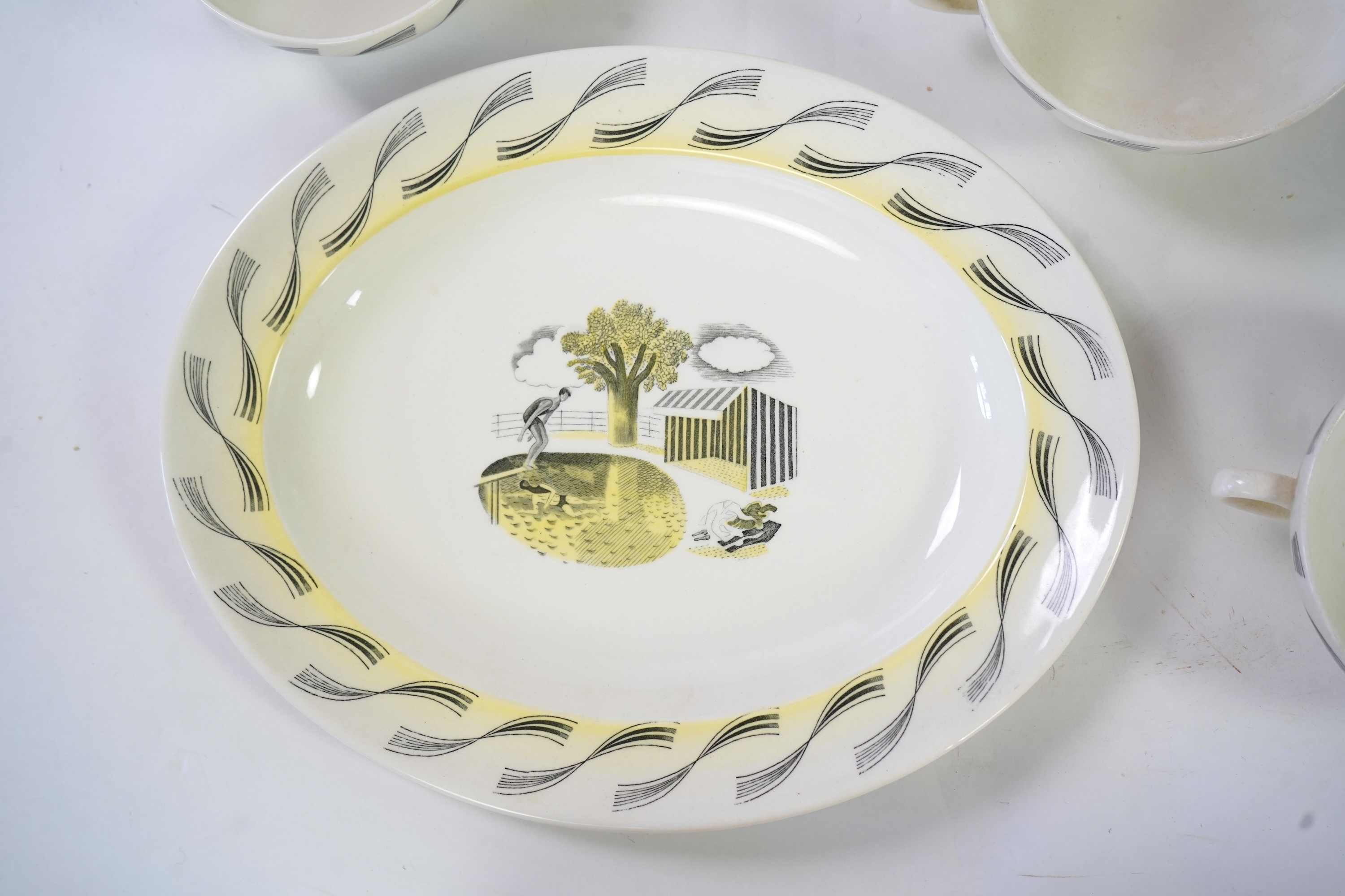 Eric Ravilious (1903-1942) for Wedgwood: A 'Garden' part dinner and tea service